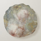 ヴィンテージビクトリアンバラフローラと金ゴールドアクセント ラウンドクッション (裏面)