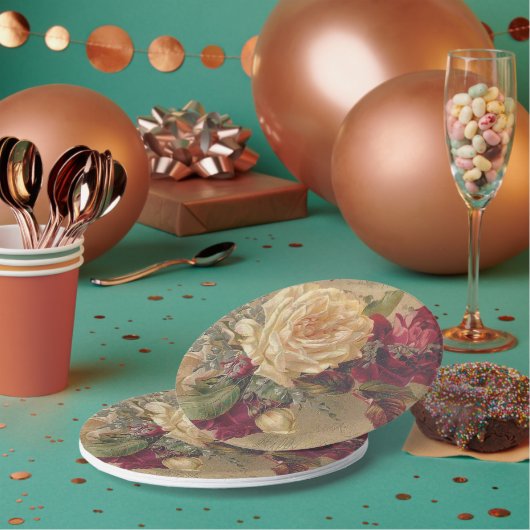 ヴィンテージビクトリアンバラフローラ ペーパープレート (複数)