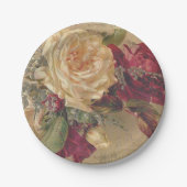 ヴィンテージビクトリアンバラフローラ ペーパープレート (正面)