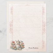 ヴィンテージビクトリアンバラ茶並み文具紙 (正面/裏面)