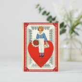 ヴィンテージビクトリアンバレンタインかわいおもしろい詩 ポストカード (スタンド正面)