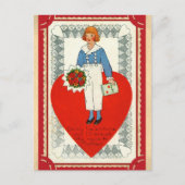 ヴィンテージビクトリアンバレンタインかわいおもしろい詩 ポストカード (正面)