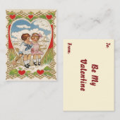 ヴィンテージビクトリアンバレンタインのハート ノートカード (正面/裏面)