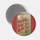 ヴィンテージビクトリアンバレンタインの日,キュピッドとハート マグネット (正面/裏面)