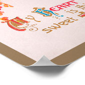 ヴィンテージビクトリアンバレンタインの日、ハートのチェルブス ポスター (角)