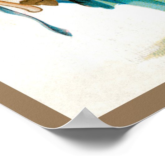 ヴィンテージビクトリアンバレンタインの日、ハート付き少年 ポスター (角)