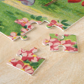 ヴィンテージビクトリアンバレンタインの日、天使とハート ジグソーパズル (側面)