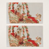 ヴィンテージビクトリアンバレンタインの日，花を伴う車 (正面&裏面)