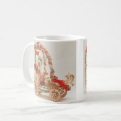 ヴィンテージビクトリアンバレンタインの日,花を伴う車 コーヒーマグカップ (正面左)