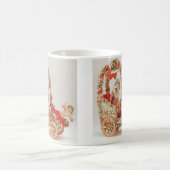 ヴィンテージビクトリアンバレンタインの日,花を伴う車 コーヒーマグカップ (中央)