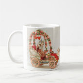 ヴィンテージビクトリアンバレンタインの日,花を伴う車 コーヒーマグカップ (左)