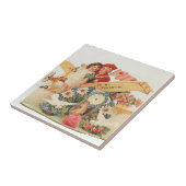 ヴィンテージビクトリアンバレンタインの日、飛行機の子供たち タイル (側面)