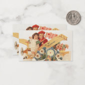 ヴィンテージビクトリアンバレンタインの日、飛行機の子供たち ノートカード (正面/裏面インサイチュ)