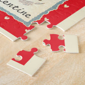 ヴィンテージビクトリアンバレンタインの男の子，猫と犬 ジグソーパズル (側面)