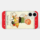 ヴィンテージビクトリアンバレンタインの男の子，猫と犬 Case-Mate iPhoneケース (裏面 (横))