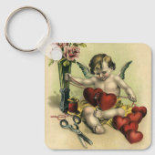 ヴィンテージビクトリアンバレンタインデイエンジェルシームス キーホルダー (正面)