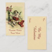 ヴィンテージビクトリアンバレンタインデイエンジェルシームス ノートカード (正面/裏面)