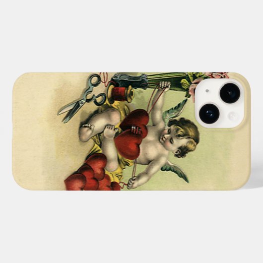 ヴィンテージビクトリアンバレンタインデイエンジェルシームス Case-Mate iPhoneケース (裏面 (横))