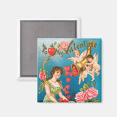 ヴィンテージビクトリアンバレンタインデイエンジェルス マグネット (正面/裏面)