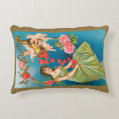 ヴィンテージビクトリアンバレンタインデイエンジェル&ハート アクセントクッション (正面)
