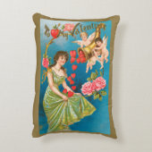 ヴィンテージビクトリアンバレンタインデイエンジェル&ハート アクセントクッション (裏面(縦))