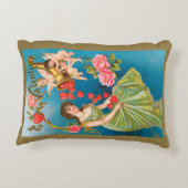 ヴィンテージビクトリアンバレンタインデイエンジェル&ハート アクセントクッション (裏面)