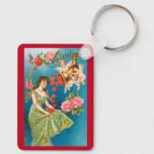 ヴィンテージビクトリアンバレンタインデイエンジェル&ハート キーホルダー (裏面)