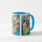 ヴィンテージビクトリアンバレンタインデイエンジェル&ハート マグカップ (正面右)