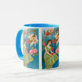 ヴィンテージビクトリアンバレンタインデイエンジェル&ハート マグカップ (正面左)