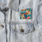 ヴィンテージビクトリアンバレンタインデイエンジェル&ハート 缶バッジ (インサイチュ)