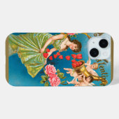 ヴィンテージビクトリアンバレンタインデイエンジェル&ハート Case-Mate iPhoneケース (裏面 (横))