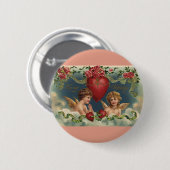 ヴィンテージビクトリアンバレンタインデエンジェルズイン天国 缶バッジ (正面&裏面)