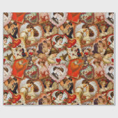 ヴィンテージビクトリアンバレンタインデーのコラージュ ラッピングペーパー (フラット)