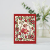 ヴィンテージビクトリアンバレンタインデーのバラ シーズンポストカード (スタンド正面)