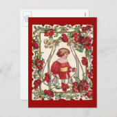 ヴィンテージビクトリアンバレンタインデーのバラ シーズンポストカード (正面/裏面)