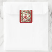 ヴィンテージビクトリアンバレンタインデーのバラ スクエアシール (バッグ)