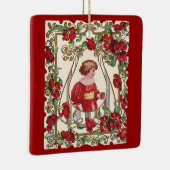 ヴィンテージビクトリアンバレンタインデーのバラ セラミックオーナメント (右)