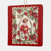 ヴィンテージビクトリアンバレンタインデーのバラ セラミックオーナメント (左)