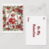 ヴィンテージビクトリアンバレンタインデーのバラ ノートカード (正面/裏面)