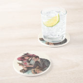 ヴィンテージビクトリアンバレンタインデーの恋と恋 コースター (側面)