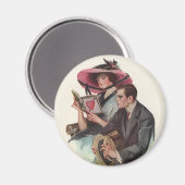 ヴィンテージビクトリアンバレンタインデーの恋と恋 マグネット (正面/裏面)