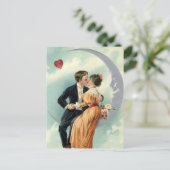 ヴィンテージビクトリアンバレンタインデーキスオンザムーン シーズンポストカード (スタンド正面)