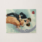 ヴィンテージビクトリアンバレンタインデーキスオンザムーン ジグソーパズル (横)