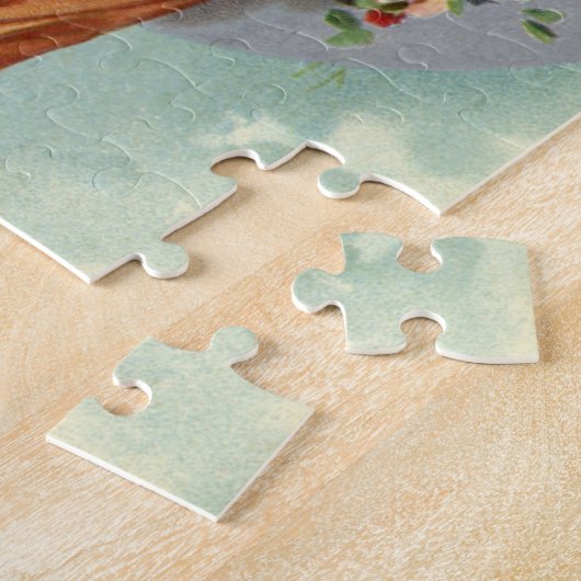 ヴィンテージビクトリアンバレンタインデーキスオンザムーン ジグソーパズル (側面)