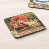 ヴィンテージビクトリアンバレンタインデーケルブハート コースター (左側)