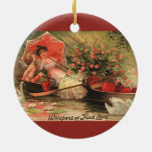 ヴィンテージビクトリアンバレンタインデーケルブハート セラミックオーナメント (裏面)