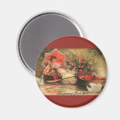 ヴィンテージビクトリアンバレンタインデーケルブハート マグネット (正面/裏面)