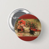 ヴィンテージビクトリアンバレンタインデーケルブハート 缶バッジ (正面&裏面)