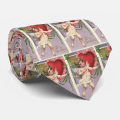 ヴィンテージビクトリアンバレンタインデーハート付きキューピッド ネクタイ (ロール)