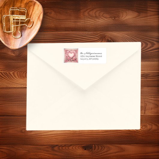 ヴィンテージビクトリアンバレンタインデーフローラハート ラベル